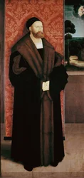 Retrato de Conrad Rehlinger e seus filhos. Detalhe (óleo sobre madeira