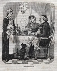 A omelete da cura - gravação em "La Physiologie du gout" de Jean Anthelme Brillat Savarin
