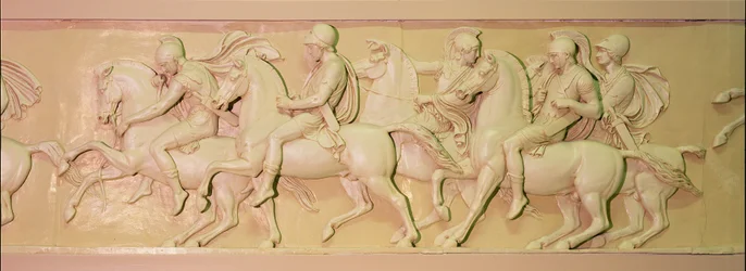 O triunfo de Alexandre, o Grande 356-323 BC detalhe de um emplastro friso