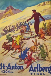 St. Anton, Arlberg, c.1930 (litografia a cores)