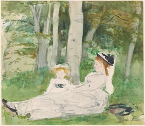 À beira da floresta (Edma e Jeanne), c.1872 (aguarela)
