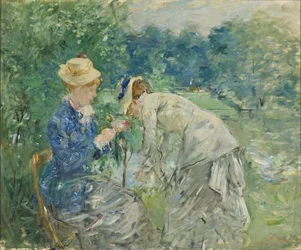 Au bois de Boulogne - No Bois de Boulogne, de Morisot, Berthe (1841-1895). Óleo sobre tela, antes de 1880. Dimensão : 61x73,5 cm. Nationalmuseum Stockholm