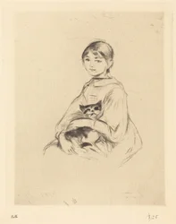 Julie Manet com um gato