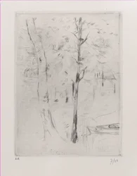Paisagem Troncos de árvores perto de um rio, 1888.