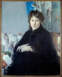 Retrato de Madame Edma Pontillon, nee Morisot irmã do artista. Pintura por Berthe Morisot