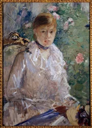 Verão ou retrato de pintura de menina por Berthe Morisot