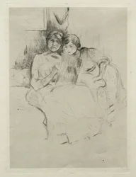 A lição de desenho (Berthe Morisot desenhando com sua filha)