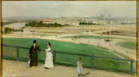 Vista de Paris desde as alturas do Trocadero. Pintura de Berthe Morisot (1841-1895)