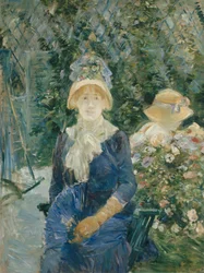 Mulher em um jardim