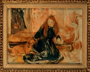 Jovem brincando com um cachorro, 1892