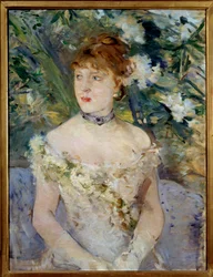 Jovem mulher na pintura de vaso sanitário por Berthe Morisot
