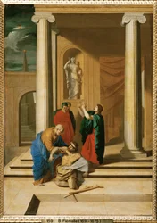 No templo, os apóstolos Pedro e João curam um paralítico (pintura)