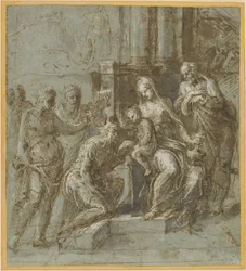 A Adoração dos Magos, c.1525 (pena e tinta)