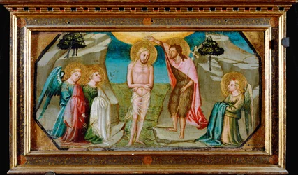 Batismo de Cristo com anjos (pintura sobre tela)