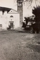 Álbum da Primeira Guerra Mundial em Friuli-Venezia Giulia: a igreja de Soleschiano Manzano, 01-03/1916 (foto a p/b)