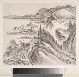 Paisagens, datado de 1814 (álbum de oito folhas; tinta sobre papel)
