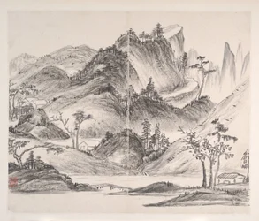 Paisagens, datado de 1814 (álbum de oito folhas; tinta sobre papel)