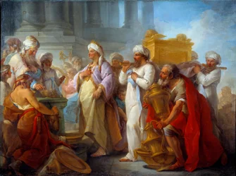 Salomão em frente à Arca da Aliança de Pintura de Blaise Nicolas Le Sueur (1716-1783) 1747 Sol. 0,96x1,27 m Caen, Musee des Beaux Arts
