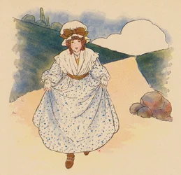 Canção infantil: Little Polly Flinders (litografia a cores)