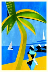 Praia tropical colorida