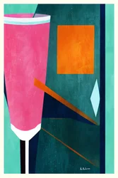 Rosa, Laranja, Geométrico, Abstrato