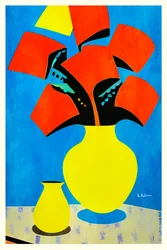 Flores Vermelhas, Vaso Amarelo