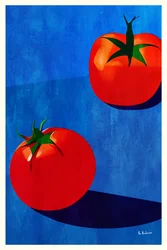 Tomates Vermelhos sobre Azul