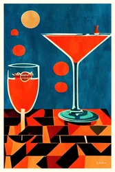 Mesa de cocktails retro