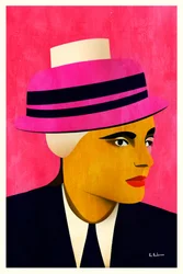 Chapéu rosa para mulher elegante