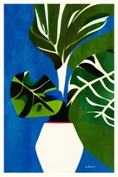 Vaso com Folhas Tropicais