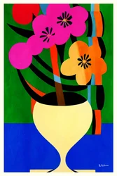 Abstração floral vibrante