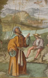 Corredor Central, First North Span, Anúncio a Gioacchino, Boccaccio Boccaccino 1514-15, Detalhe