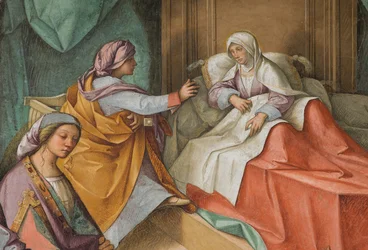 Nave Central, Segundo Norte, Nascimento da Virgem, Boccaccio Boccaccino 1514-15, Detalhe