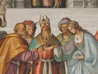 Nave Central, Segundo Norte, Casamento da Virgem, Boccaccio Boccaccino 1514-15, Detalhe