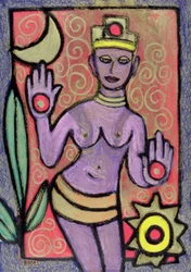 Deusa, 2002 (óleo, pastel e tinta indiana sobre papel)