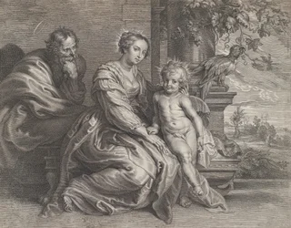 A Sagrada Família com um papagaio, ca. 1625-59.