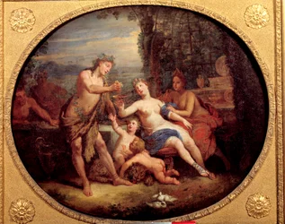 Representação das divindades Bacchus, Venus e Ceres Pintura de Bon de Boullongne (1649-1717) Troyes do século XVIII, Museu de Belas Artes