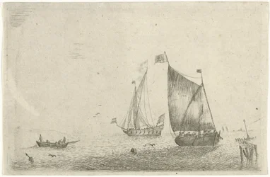 Paisagem marítima com um barco de pesca