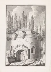 Ruine van een Romeinse ronde tempel Relíquias da antiga cidade de Roma (título da série)