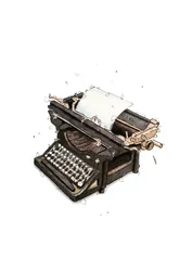 Esboço de uma máquina de escrever vintage