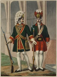 Granadeiros do Regimento Preobrazhensky em 1732-1738, início da década de 1840