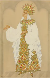 Desenho de figurino para Ludmila da ópera 
