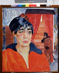 Concierge em Paris (Concierge em Paris). Obra de Boris Dmitryevich Grigoriev (1886-1939), aquarela e guache sobre papel