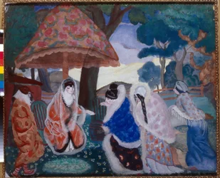 Saudações aos recém-casados ​​(Saudando os recém-casados) - Pintura de Boris Dmitrievich Grigoriev (1886-1939)