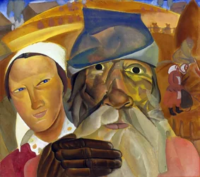 Faces da Rússia por Grigoriev, Boris Dmitryevich (1886-1939). Gouache sobre papel, tamanho : 50,5x56,5