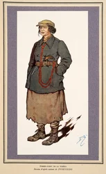 Agente Secreta Feminina do Histoire des Soviets, pub. 1922 (cor litho)