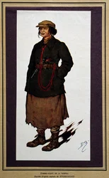 Rússia: agente feminina da cheka revolucionária russa. Desenho de Boris Zvorykine (1872-1935)