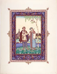 Snegourotchka ( ou Snegourka, la Fille de neige) - Ilustração para o conto de fadas Snegurochka par Zvorykin, Boris Vasilievich (1872- depois de 1935), c. 1925 - Litografia a cores, 27,3x20,5 - Colecção Privada