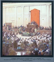 A única sessão da Assembléia Constituinte, 18 de janeiro