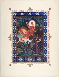 Vassilissa la Belle (ou Vassilissa la tres belle) - Ilustração para o conto de fadas Vasilisa the Beautiful par Zvorykin, Boris Vasilievich (1872- depois de 1935), c. 1925 - Litografia colorida, 27,3x20,5 - Coleção Particular